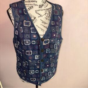 Vantage Women’s Koret City‎ Blue Denim Reversible Vest Size Medium Vintage